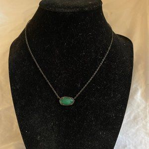 Kendra Scott Emerald Stone/Black Chain Necklace